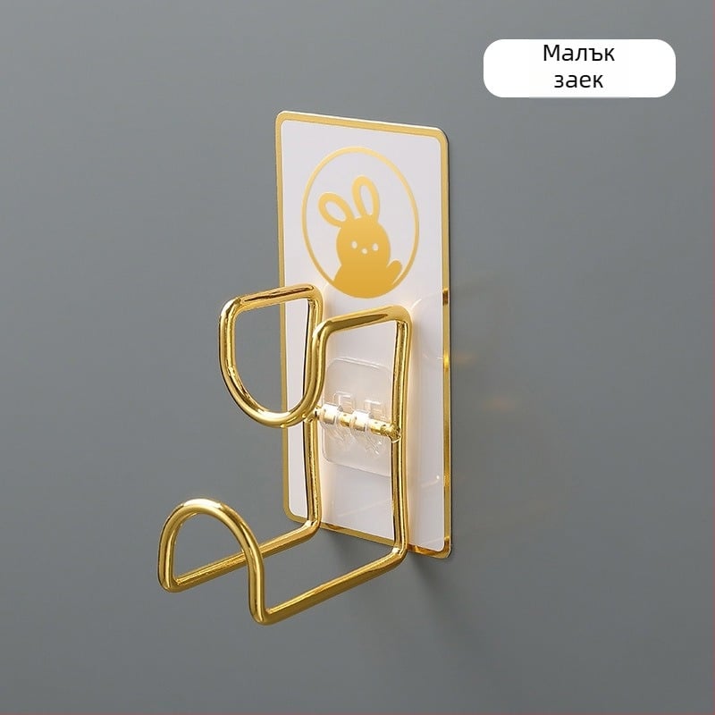 Стенен органайзер и закачалка от неръждаема стомана, без пробиване, за кухня и баня, модел B2436, едно ниво