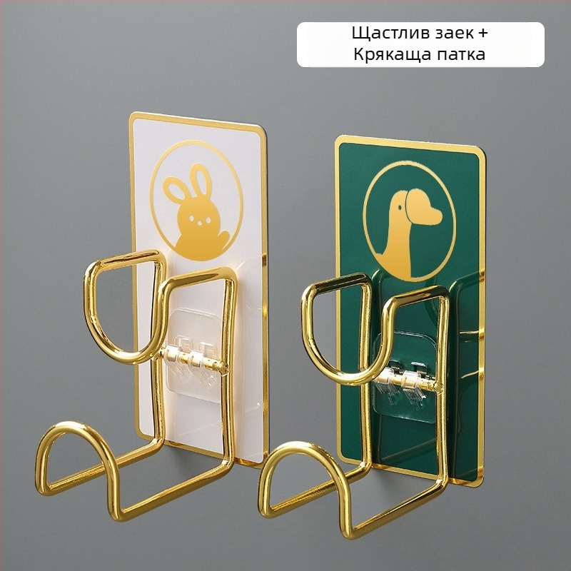 Стенен органайзер и закачалка от неръждаема стомана, без пробиване, за кухня и баня, модел B2436, едно ниво