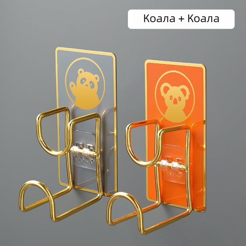 Стенен органайзер и закачалка от неръждаема стомана, без пробиване, за кухня и баня, модел B2436, едно ниво