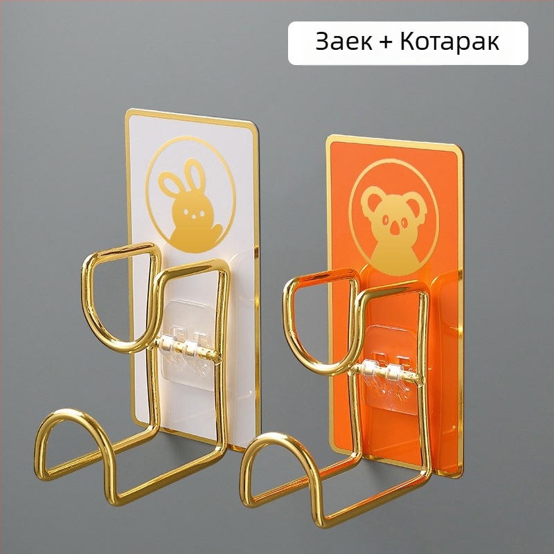 Стенен органайзер и закачалка от неръждаема стомана, без пробиване, за кухня и баня, модел B2436, едно ниво