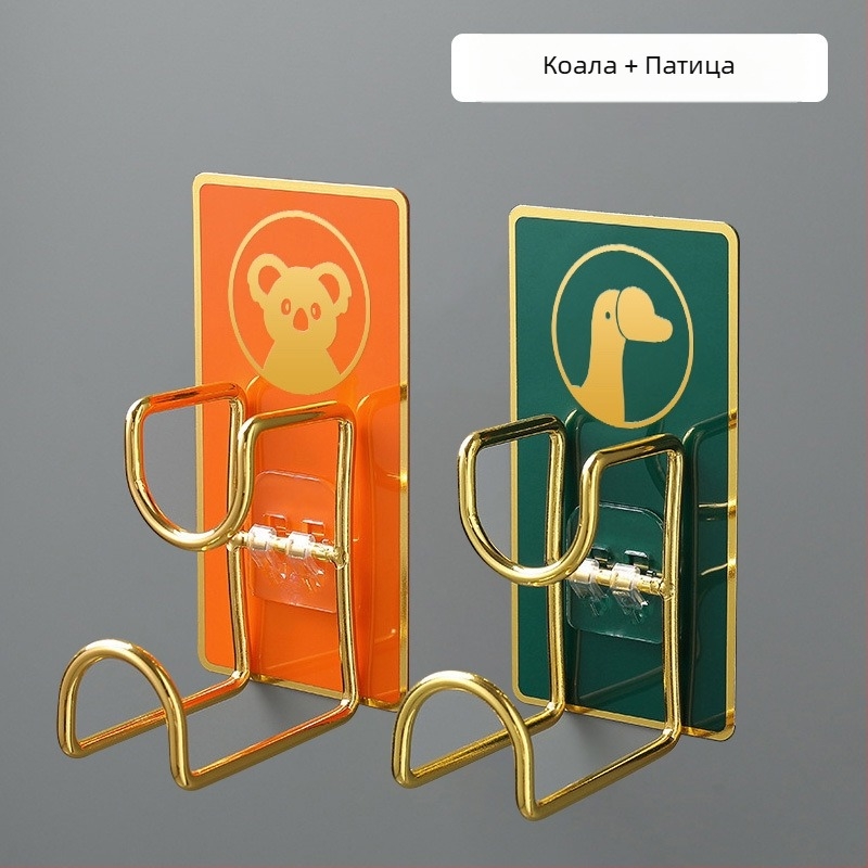 Стенен органайзер и закачалка от неръждаема стомана, без пробиване, за кухня и баня, модел B2436, едно ниво