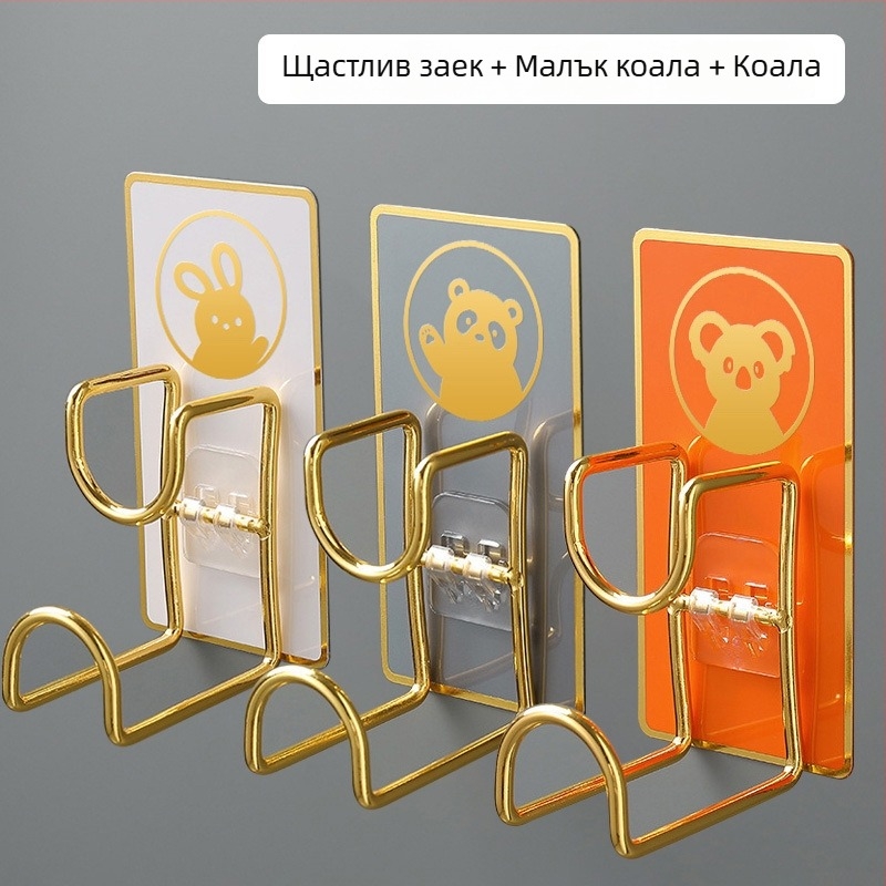 Стенен органайзер и закачалка от неръждаема стомана, без пробиване, за кухня и баня, модел B2436, едно ниво