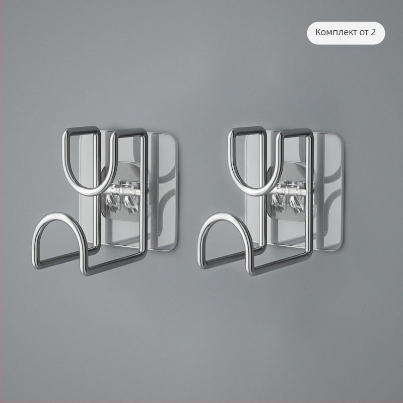 Стенен органайзер и закачалка от неръждаема стомана, без пробиване, за кухня и баня, модел B2436, едно ниво