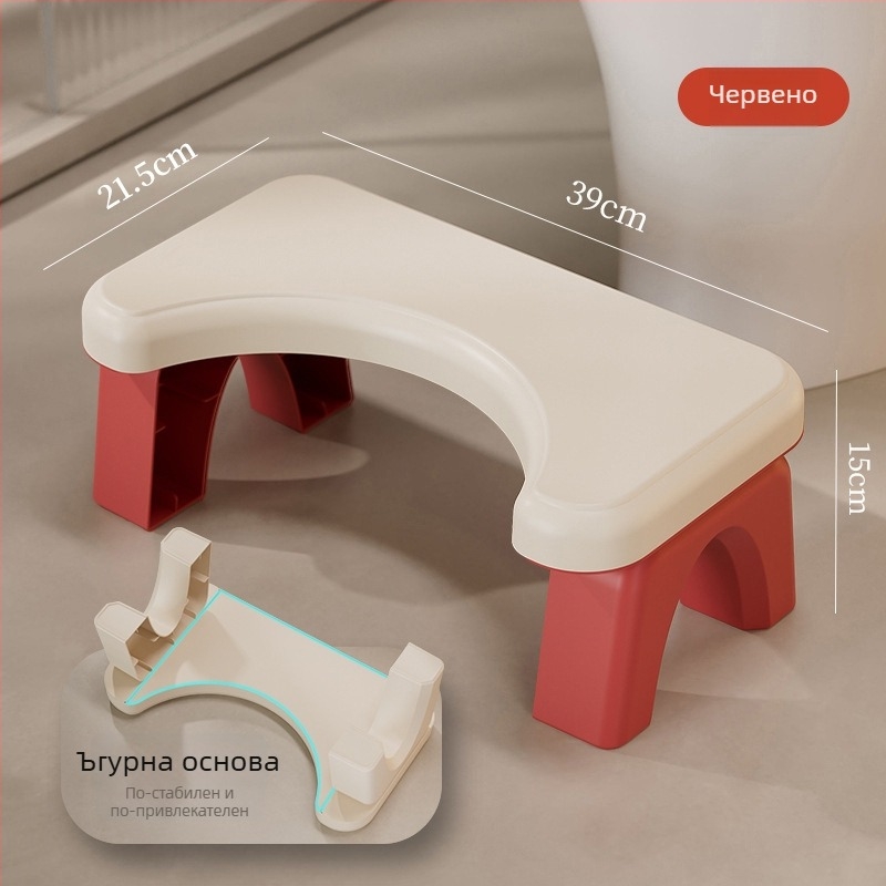 Тоалетно стъпало за дома — противохлъзгащо се, подсилено, за деца (Материал: ПП; Не се сгъва; Без внос)