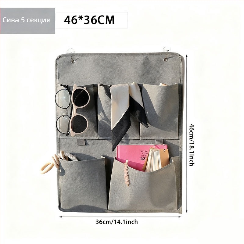 Стенно монтирана подвесна торба за гардероб, нетъкан текстил, мултифункционален спален организатор, подходящ за CD-та, списания и пощенски картички, модел за врата