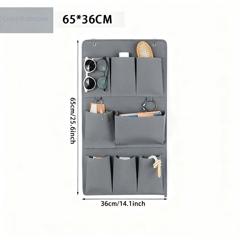 Стенно монтирана подвесна торба за гардероб, нетъкан текстил, мултифункционален спален организатор, подходящ за CD-та, списания и пощенски картички, модел за врата