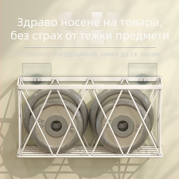 Стена-стойка за рутер и сет-топ бокс - без пробиване, карбонова стомана, модерен минималистичен стил, монтаж с кука, 1-етажна полка, подходяща за кухня, спалня, баня и хол