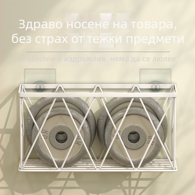 Стена-стойка за рутер и сет-топ бокс - без пробиване, карбонова стомана, модерен минималистичен стил, монтаж с кука, 1-етажна полка, подходяща за кухня, спалня, баня и хол