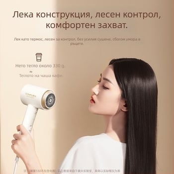 Сешоар Confu KF-3153 с отрицателни йони, сгъваем, 1600 W, 220 V, горещ/студен въздух, две скорости, концентраторна дюза