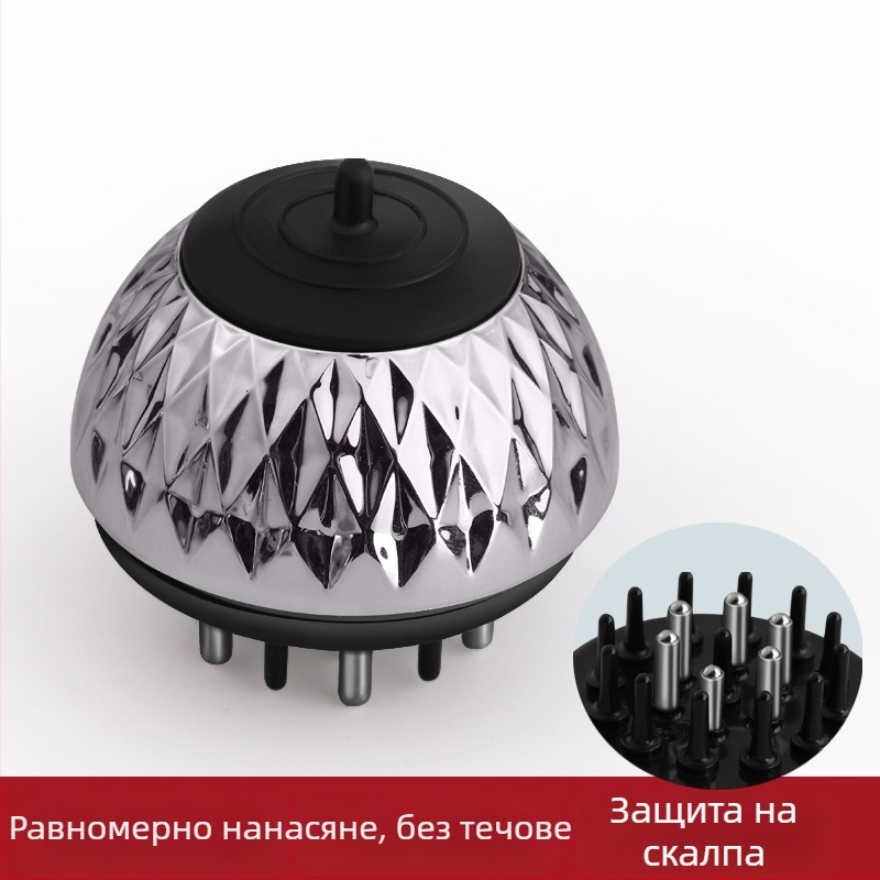 Апликатор за скалп с подхранващ разтвор, масажиращ гребен за насочване на течности с въртящи се мъниста, модел: Liquid Diverter; тегло 35-40 g; подходящ за четири сезона; обща употреба