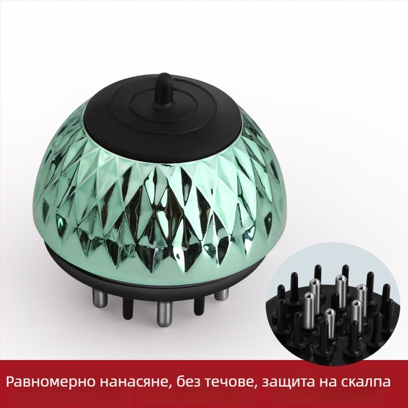 Апликатор за скалп с подхранващ разтвор, масажиращ гребен за насочване на течности с въртящи се мъниста, модел: Liquid Diverter; тегло 35-40 g; подходящ за четири сезона; обща употреба
