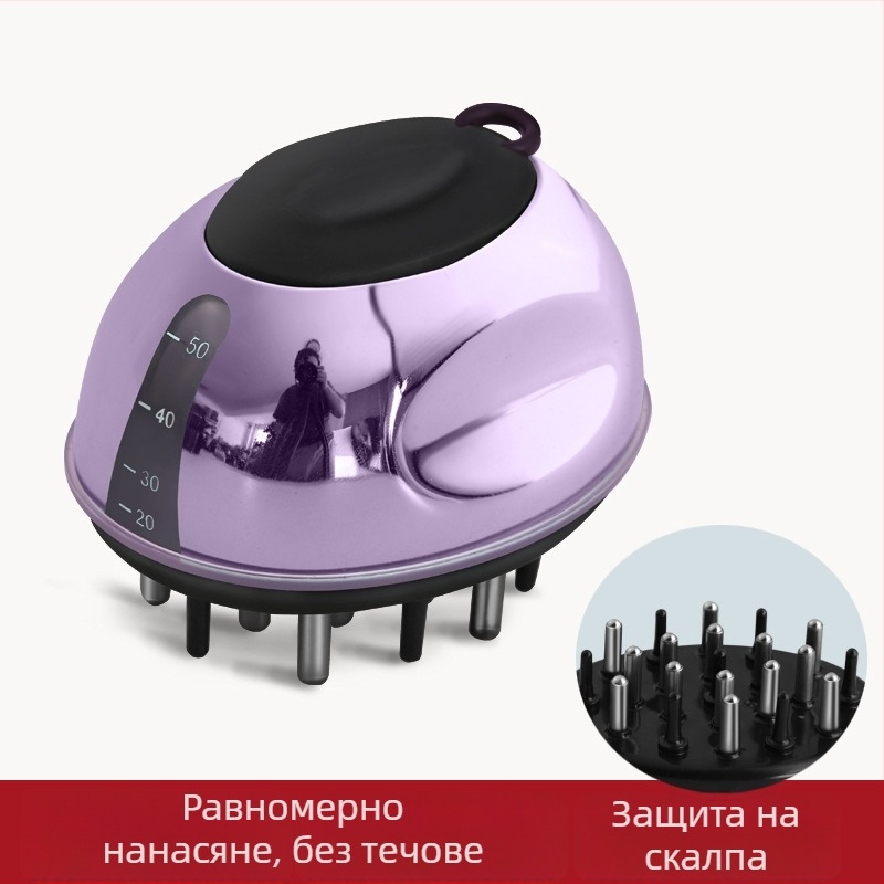 Апликатор за скалп с подхранващ разтвор, масажиращ гребен за насочване на течности с въртящи се мъниста, модел: Liquid Diverter; тегло 35-40 g; подходящ за четири сезона; обща употреба