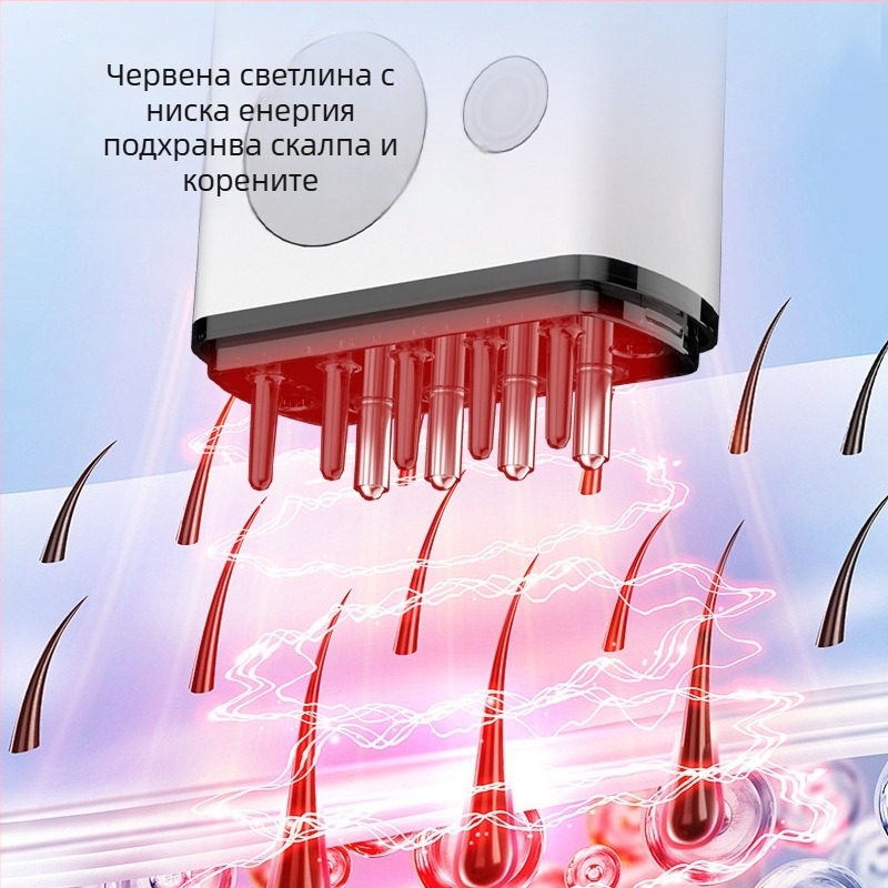 Електрически масажен гребен за скалп, BK-SY01, захранва се с батерия тип бутон, против сърбеж и успокояване на скалпа