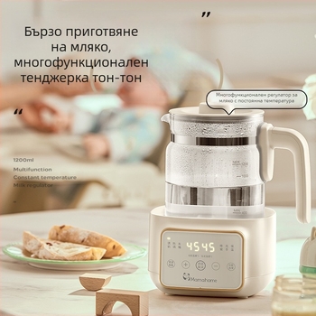 Загрявател за мляко K312 с термостат, чайник, 800W, стъклен корпус, 220V