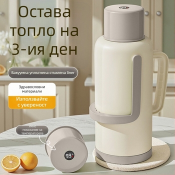 Термос бутилка с стъклена вложка, голям капацитет, изолация 12–24 ч, премиум Xinmeiya PP+стъклена вложка