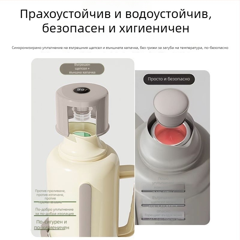 Термос бутилка с стъклена вложка, голям капацитет, изолация 12–24 ч, премиум Xinmeiya PP+стъклена вложка