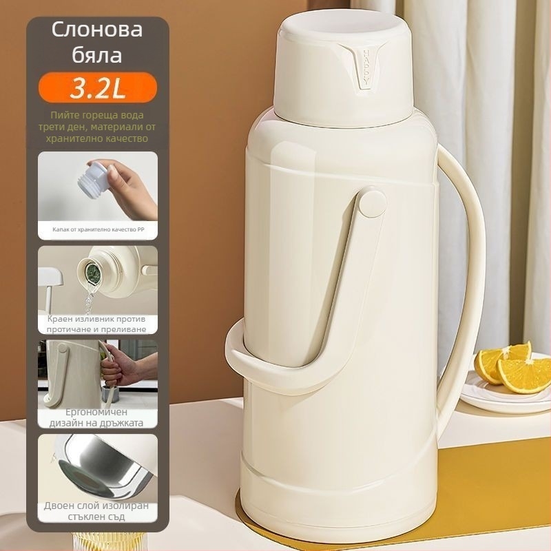 Термос бутилка с стъклена вложка, голям капацитет, изолация 12–24 ч, премиум Xinmeiya PP+стъклена вложка