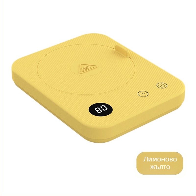 Подложка за чаши за отопление с 4 нива на температура до 80°C, управление чрез докосване, променлив ток, автоматично изключване, подходяща за офис и дом