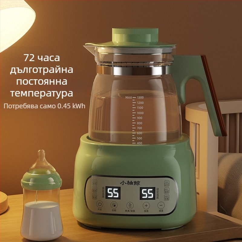 Стъклен електрически чайник за бебешко мляко – термостатичен контрол, управление с докосване, напълно автоматично загряване на млякото, дисплей и функция поддържане на температурата
