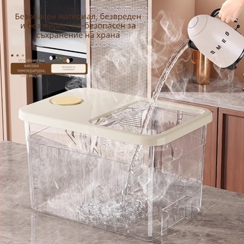 Кутия за съхранение на ориз със запечатан, влагоустойчив и против насекоми дизайн; капацитет 10 л; PP пластмаса; марка Star Saint; възможност за печат на лого; регистрация на дата