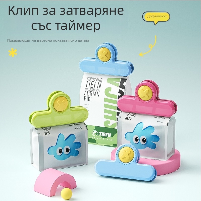 Клип за запечатване на торби, хранителна пластмаса, влагозащита и запазване на свежестта, за домакинска кухня (JSQFKJ)