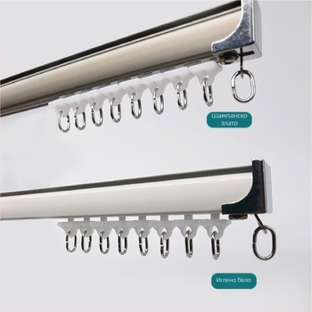 Qingling релса за завеси от алуминиева сплав – безшумна, модел Q100, персонализиране: да, стил: модерен минимализъм