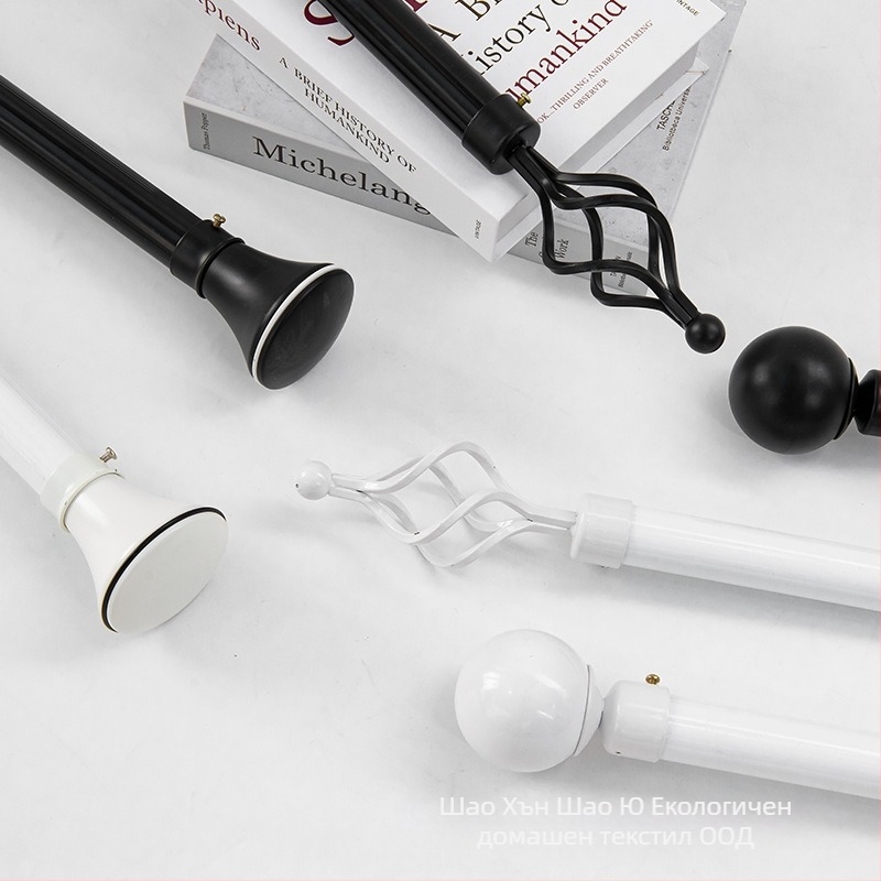 Комплект завесни пръти: римска пръчка, единичен и двоен прът, алуминиеви скоби, модерен минималистичен стил, персонализируем