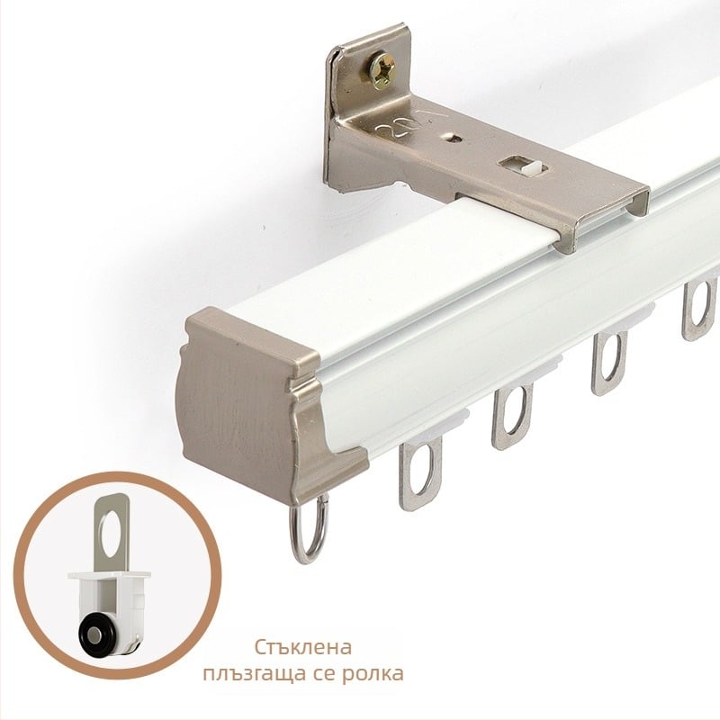 Карнизна релса за завеси – алуминиева сплав, прав релсов път, лагерна ролка, модел 704