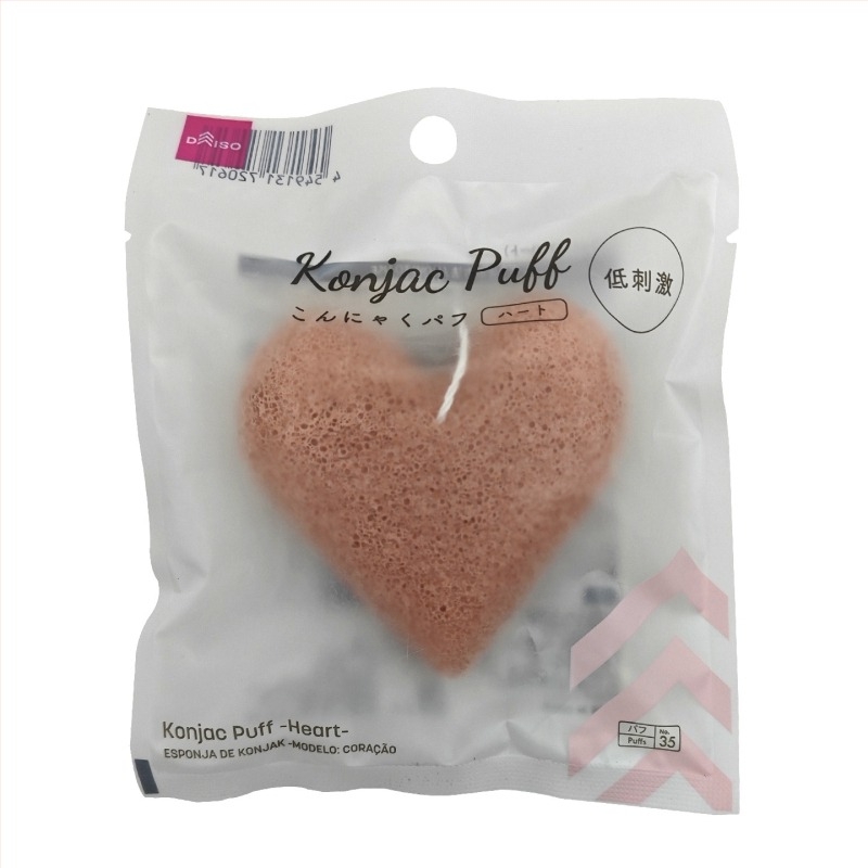 Daiso конджак гъба за лице за почистване – естествен конджак, ексфолираща