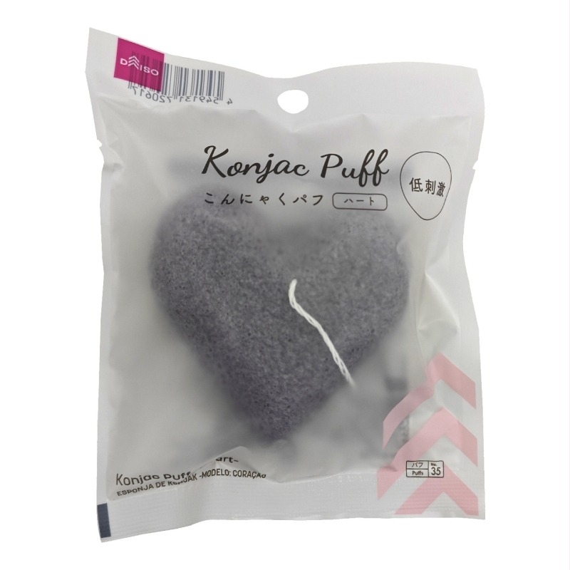 Daiso конджак гъба за лице за почистване – естествен конджак, ексфолираща