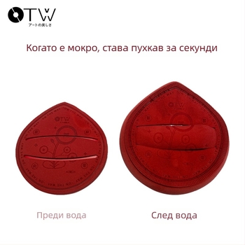 otw Двуфункционална пудрена гъбичка за сухо и мокро приложение, гъба от спондж, капковидна форма