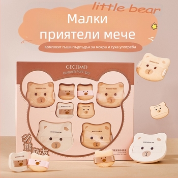 GECOMO комплект пухчета за пудра – хидрофилен нелатекс материал, капковидна форма, за безупречно нанасяне на пудра