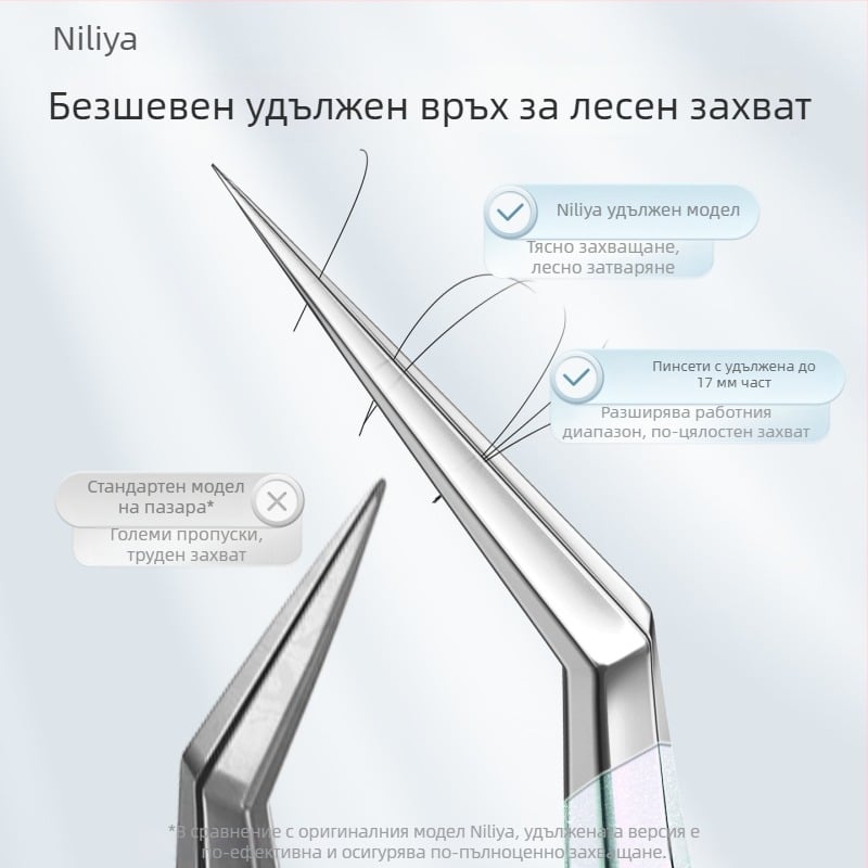 Комплект пинсети за мигли: щипци с остър връх, дръжка от средно въглеродна стомана, върхове от високоуглеродна стомана, щипци за ръководство и прецизни пинсети за мигли