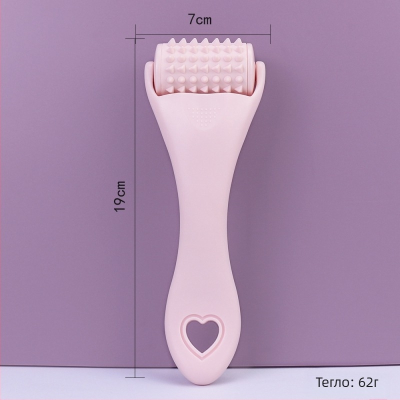 Силиконов масажор за лице с ролков масаж и повдигане, ръчен, без електричество, сменяем ролер