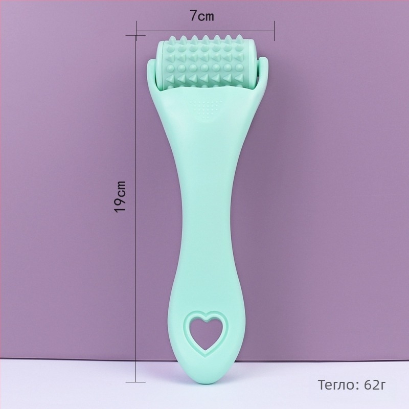 Силиконов масажор за лице с ролков масаж и повдигане, ръчен, без електричество, сменяем ролер