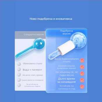 Nilya Инструмент за красота: Ice Wave Ball и Beauty Ice Hammer – ръчно устройство за масаж на лице и очи с отрицателни йони, без електричество, произход Гуанджоу, срок на годност 3 години