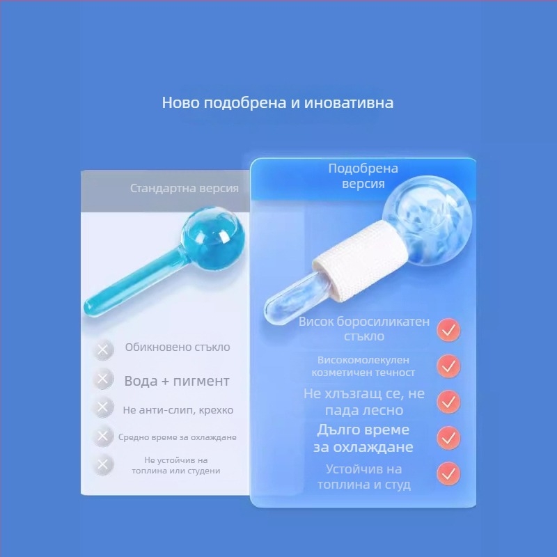 Nilya Инструмент за красота: Ice Wave Ball и Beauty Ice Hammer – ръчно устройство за масаж на лице и очи с отрицателни йони, без електричество, произход Гуанджоу, срок на годност 3 години