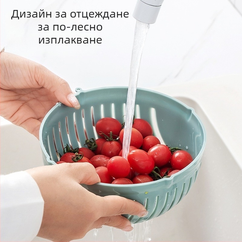 Мултифункционален резач за зеленчуци с купа за нарязване | Материал: PP | Обработване по поръчка | Печат на лого