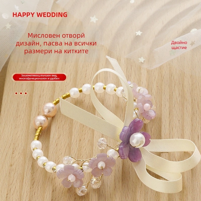 Ръчно цвете за шаферки за сватба – Китайски стил, пластмасово, марка Romantic Happy Events