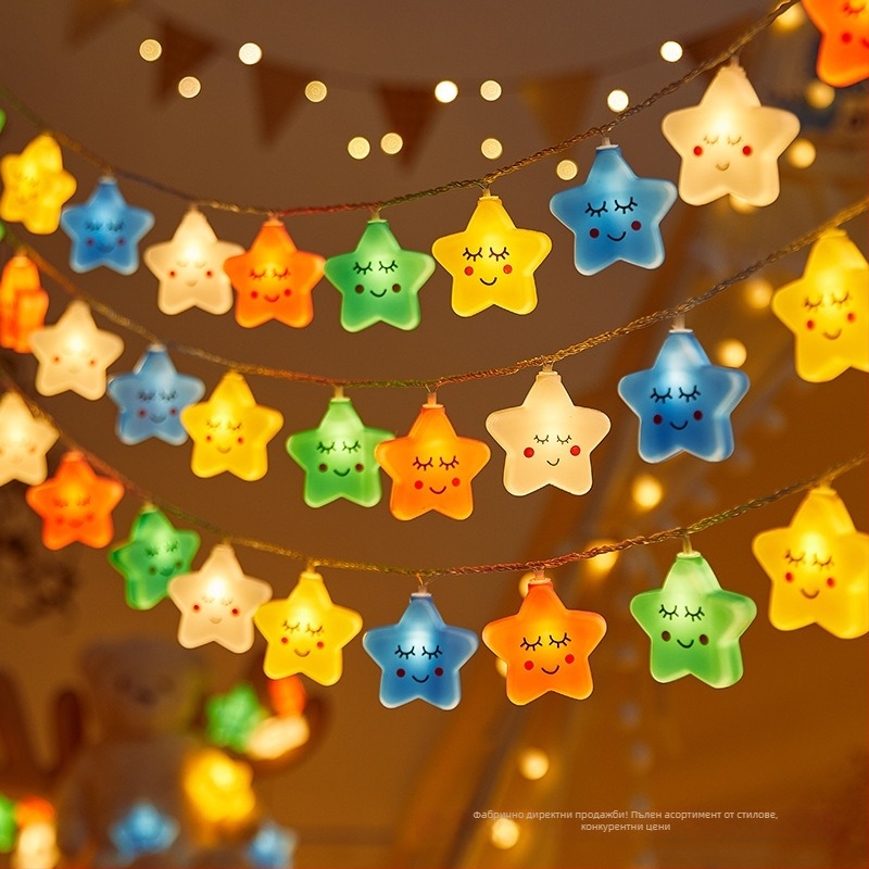 LED нишка със звезди, облаци и дъга (IP43 защита; захранване с батериен блок; 10–100 LED диода; димируемо; ръчно управление)