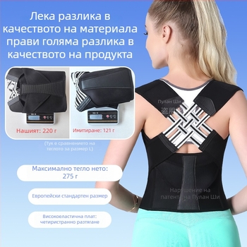 Възрастен невидим коректор за стойка на гръб, регулируема опора, FDA-сертифицирана ортеза