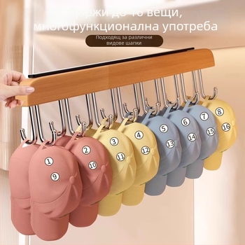 Закачалка за дрехи от масивно дърво — мултифункционален органайзер за дрехи, шалове и чорапи; модерен стил; подходяща за дрехи, панталони и вратовръзки