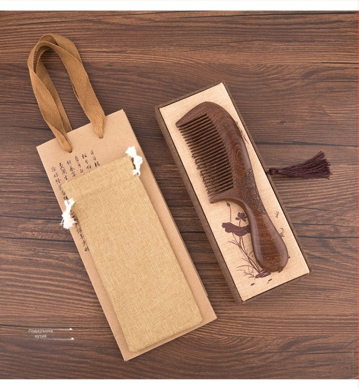 Palace Carpenter дървен гребен от сандалово дърво и розово дърво  
– антистатичен гребен, подходящ за подарък за рожден ден и за бизнес подаръци