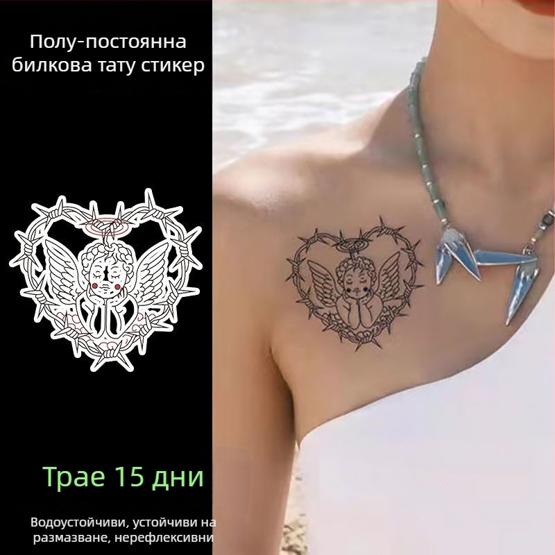 Временна татуировка лепенка за задната част на ръката с реалистичен модел на мълния, водоустойчива, анти триене, полуперманентна