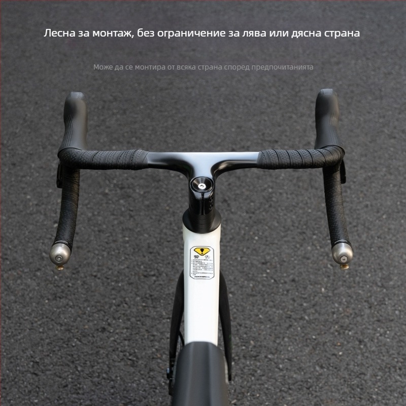 Звънче за кормило на шосеен велосипед с извита щепсела, ROCKBROS, медно-сплавен корпус на звънчето + алуминиева основа + пластмасов щепсел, унисекс