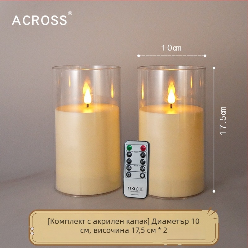 Външна IPX7 водоустойчива LED електронна свещ с акрилно покритие, цилиндрична пластмасова конструкция