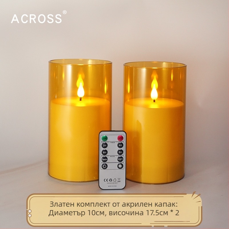 Външна IPX7 водоустойчива LED електронна свещ с акрилно покритие, цилиндрична пластмасова конструкция