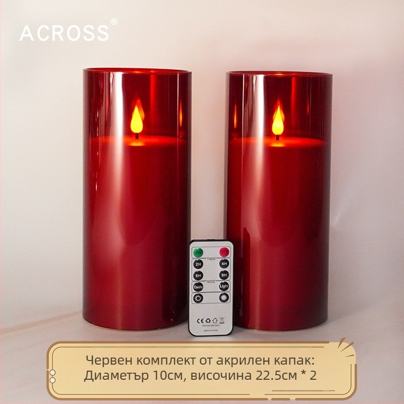 Външна IPX7 водоустойчива LED електронна свещ с акрилно покритие, цилиндрична пластмасова конструкция