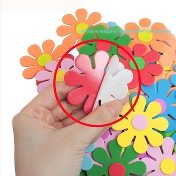 Стенно стикер — EVA материал, водоустойчив, модел растения и цветя, модерен минималистичен 3D дизайн, комплект 5 броя или повече