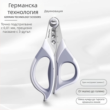 Ножици за нокти за котки и кучета — безопасни за начинаещи, антицарап защита.